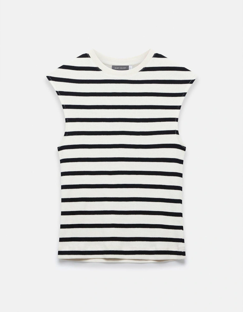 Stripe Ribbed Seamless T-Shirt