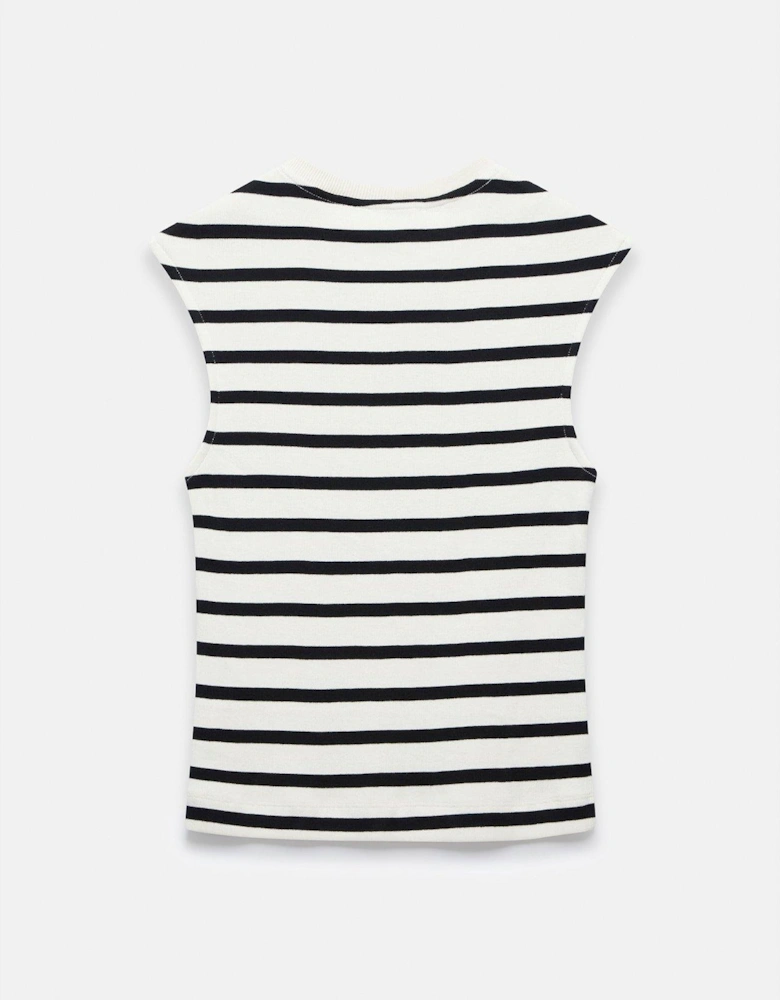 Stripe Ribbed Seamless T-Shirt