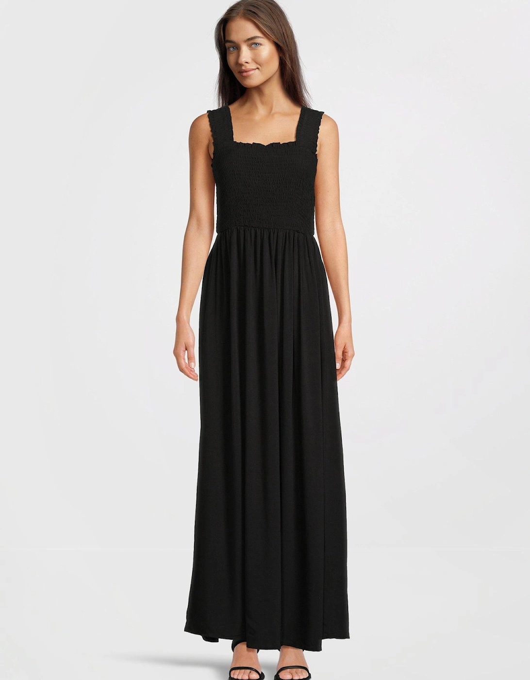 Ruched Maxi Dress - Black, 6 of 5