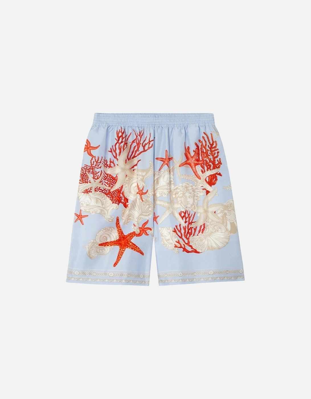 Barocco Sea Print Silk Shorts Blue, 6 of 5