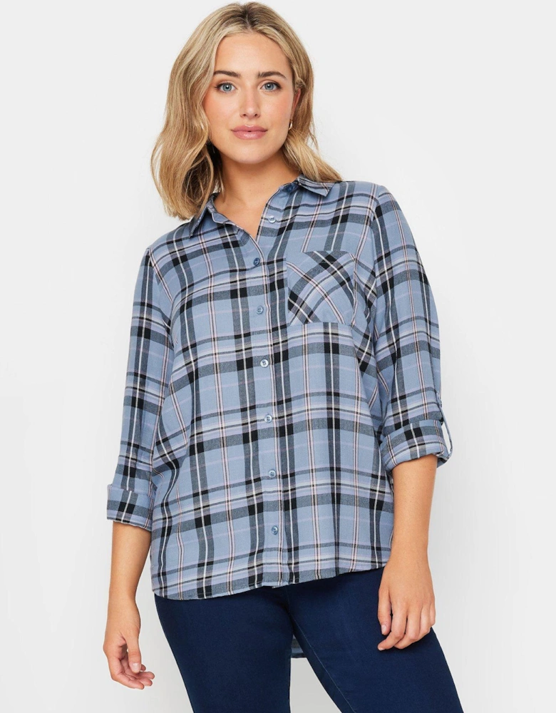 Checked Boyfriend Shirt - Blue