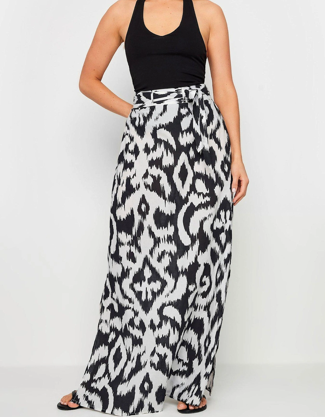 Mono Abstract Maxi Skirt - Black, 2 of 1