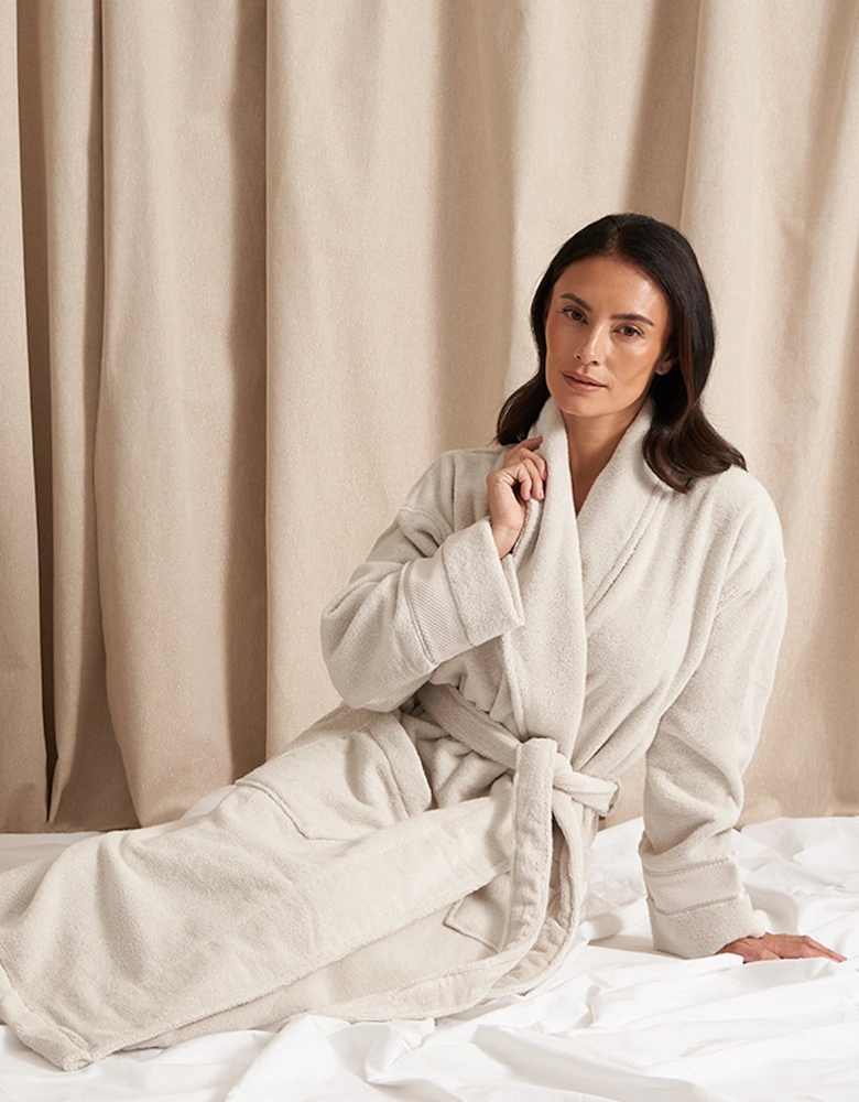 Bamboo Towelling Robe in Light Grey