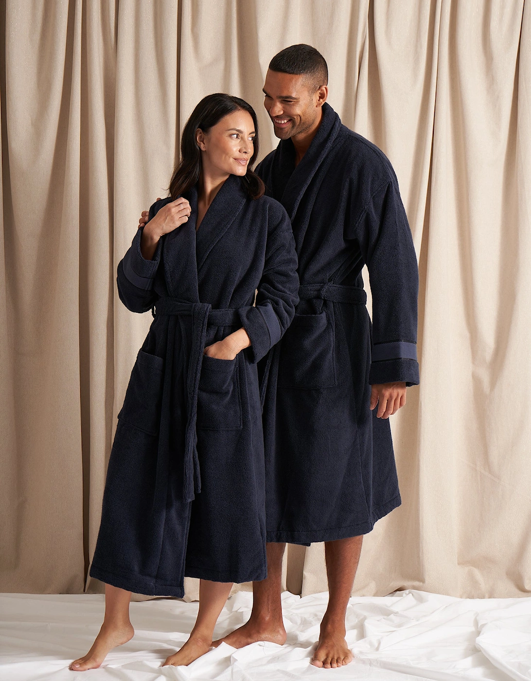 Bamboo Towelling Robe in Midnight, 8 of 7