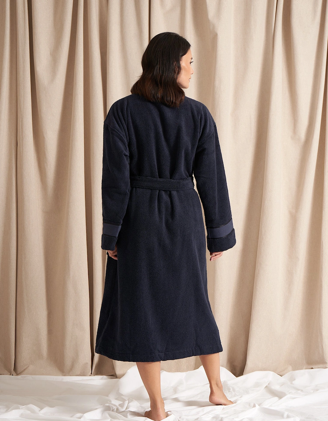 Bamboo Towelling Robe in Midnight