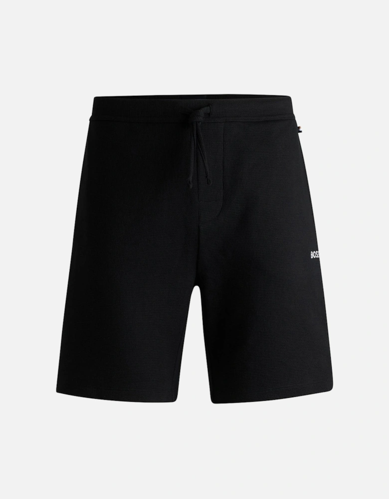 Cotton-Blend Pyjama Shorts, Black