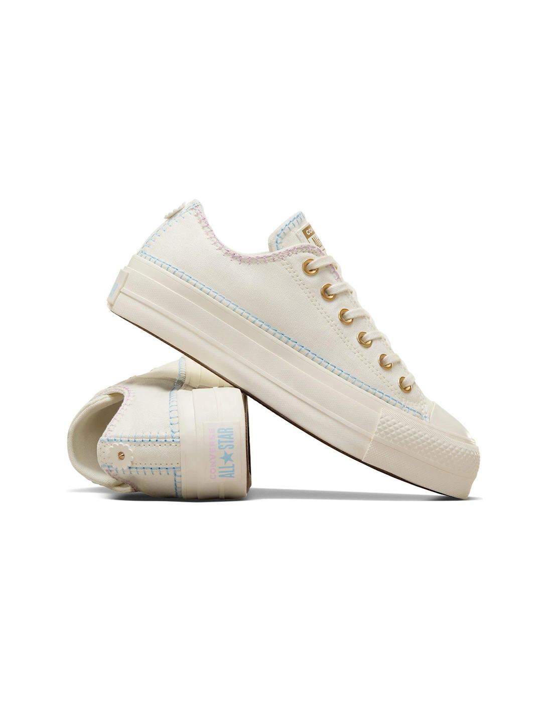 Womens Lift Stitch Sich Ox Trainers - Off White