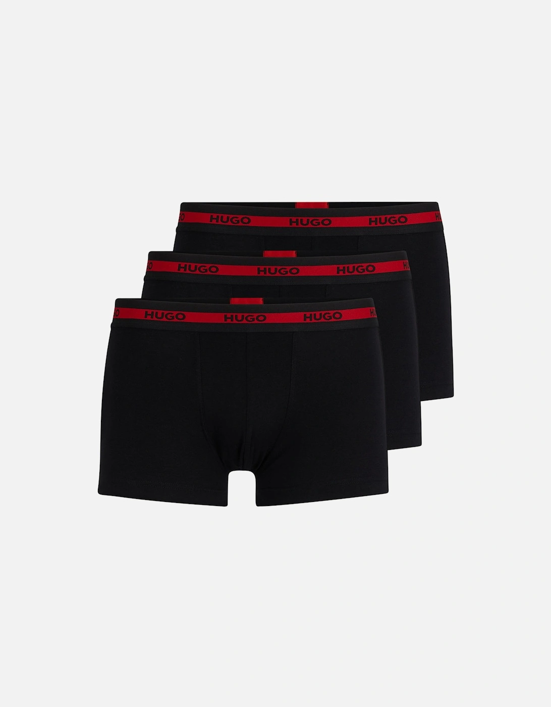 3-Pack Stretch Cotton Boxer Trunks, Black, 2 of 1