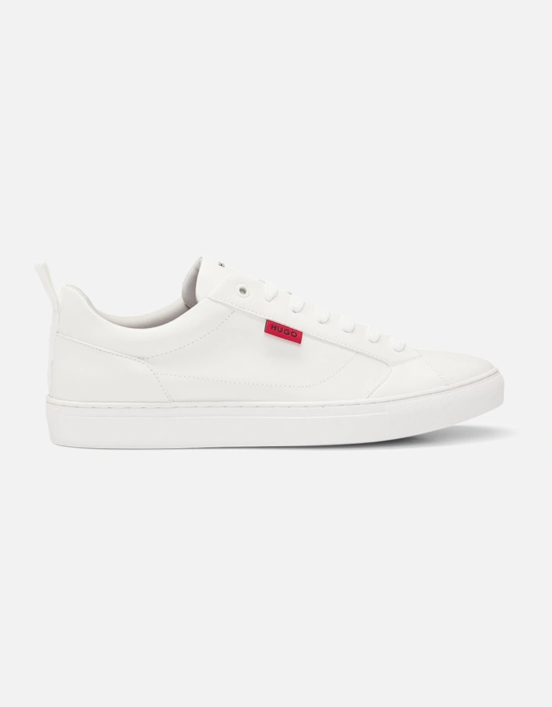 Faux Leather Trainers, White