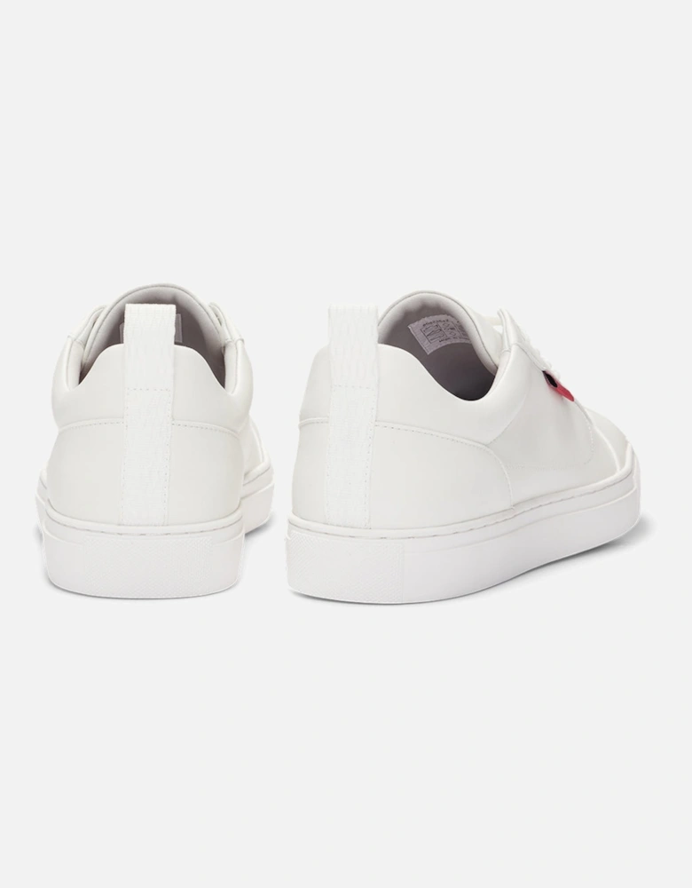 Faux Leather Trainers, White