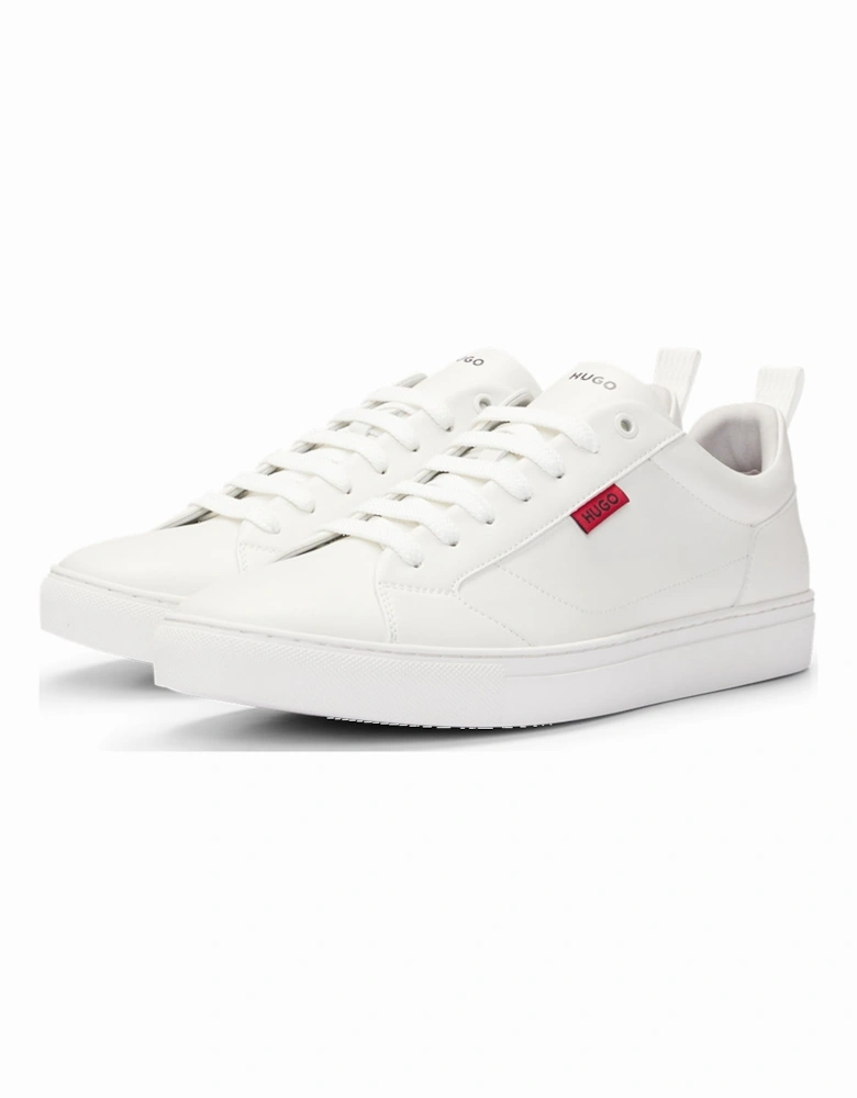 Faux Leather Trainers, White