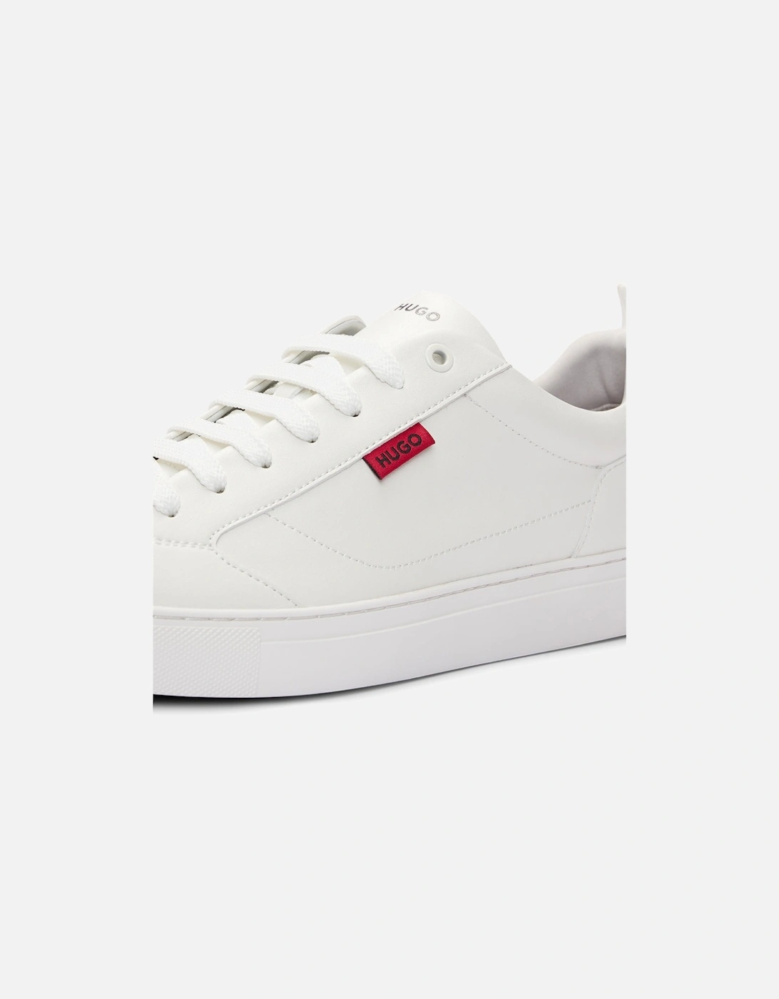 Faux Leather Trainers, White