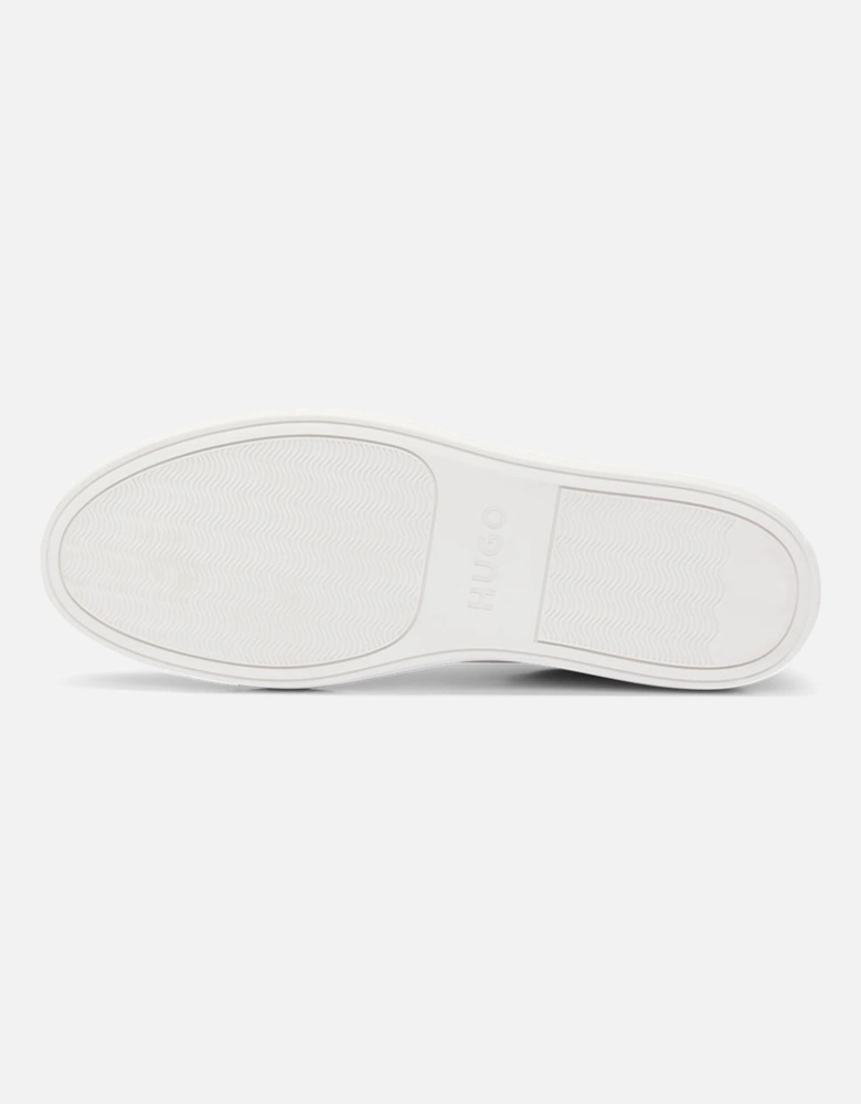 Faux Leather Trainers, White