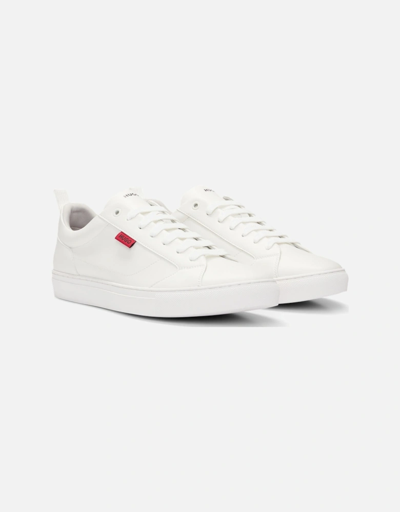 Faux Leather Trainers, White