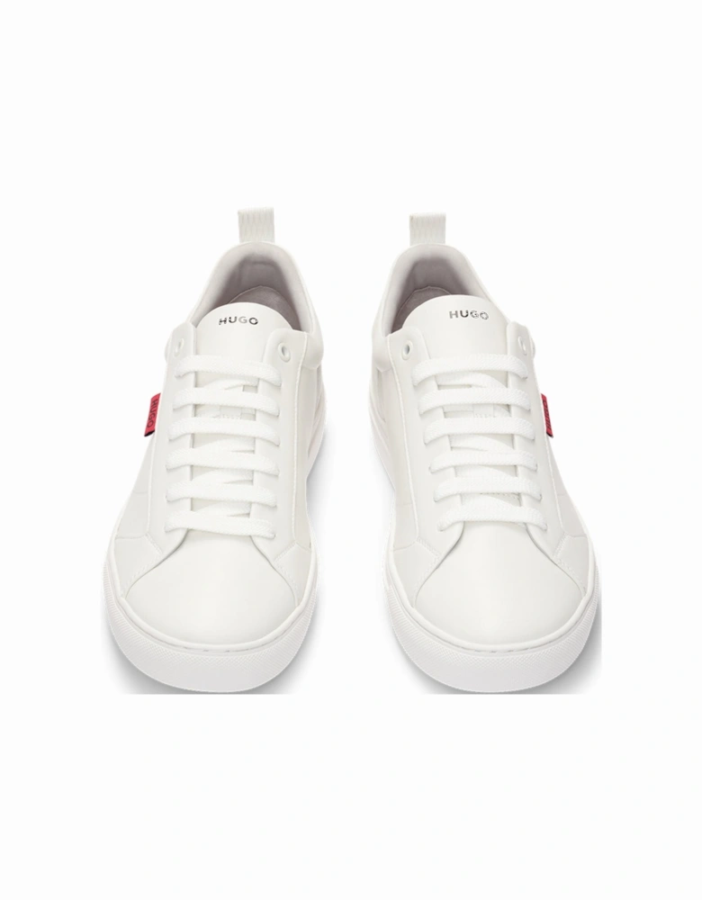 Faux Leather Trainers, White