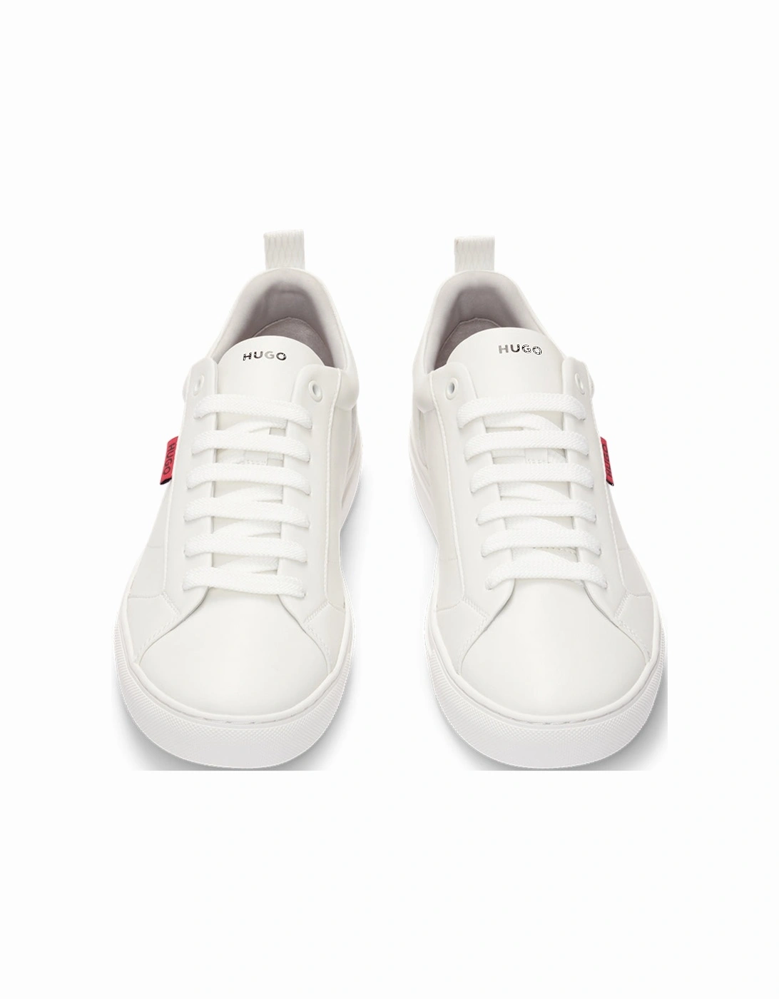 Faux Leather Trainers, White