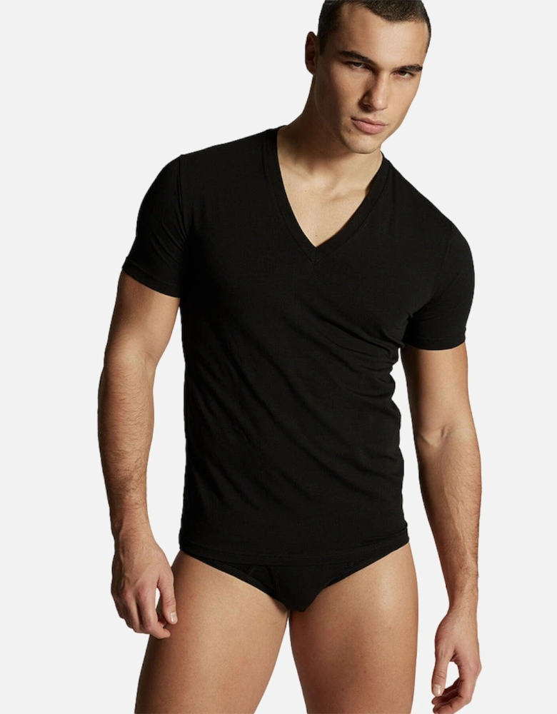 2-Pack Basic V-Neck T-Shirts, Black