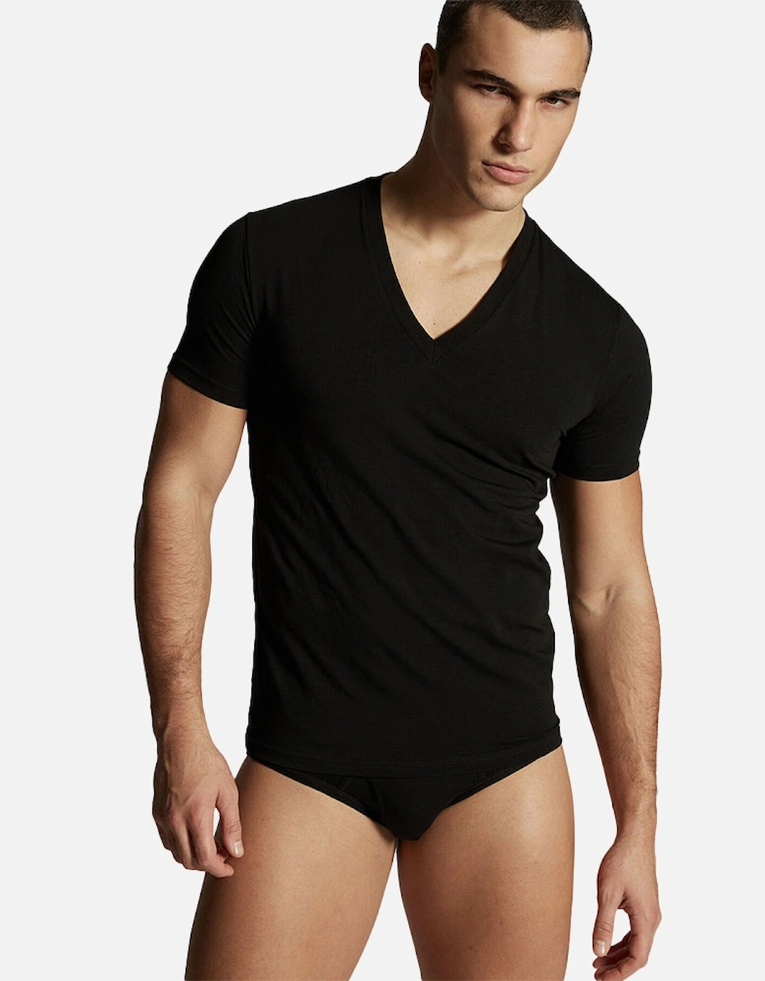 2-Pack Basic V-Neck T-Shirts, Black