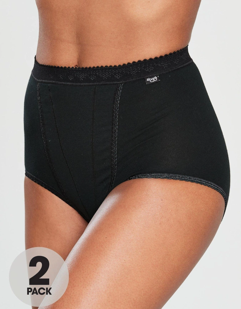 2 Pack Control Maxi Brief - Black