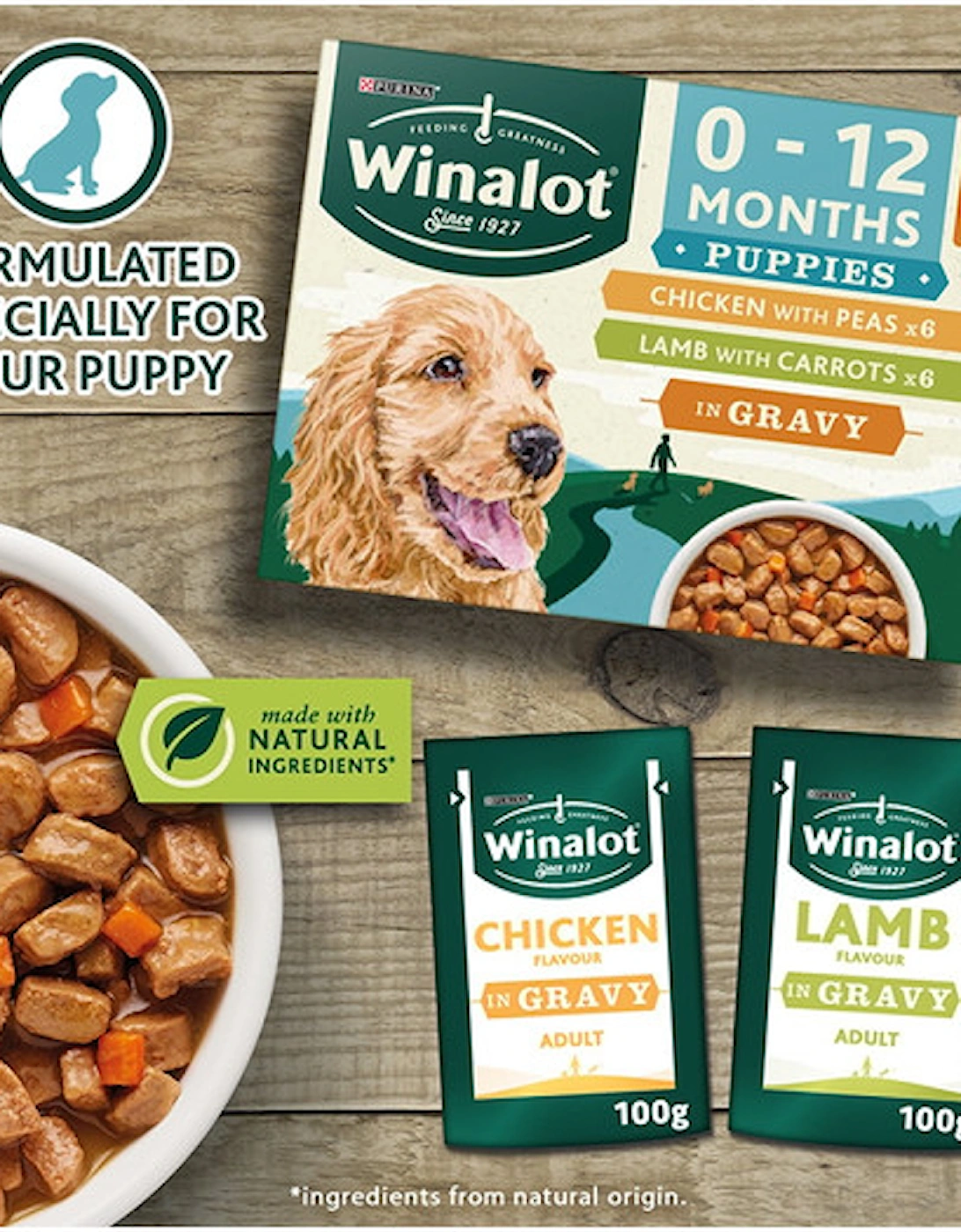 Winalot Puppy Food Pouches Mixed in Gravy 12x100g