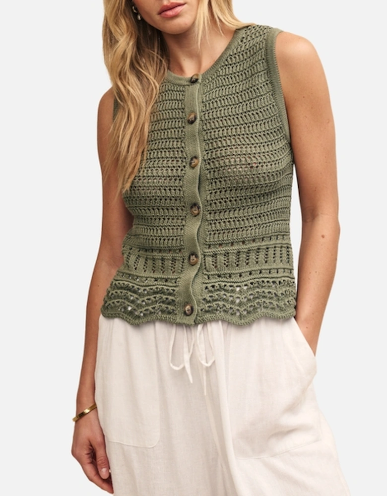 Organic Cotton Crochet Waistcoat