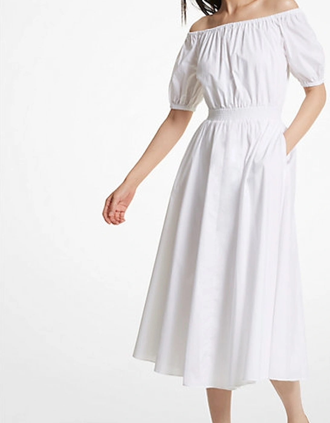 Stretch Organic Cotton Poplin Off-The-Shoulder Dress, 3 of 2