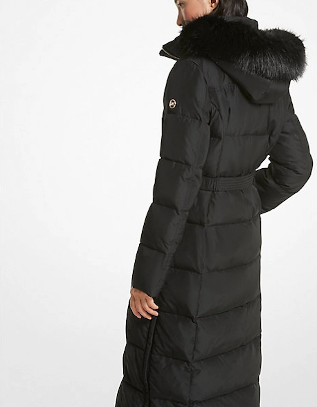 Faux Fur Trim Quilted Puffer Coat