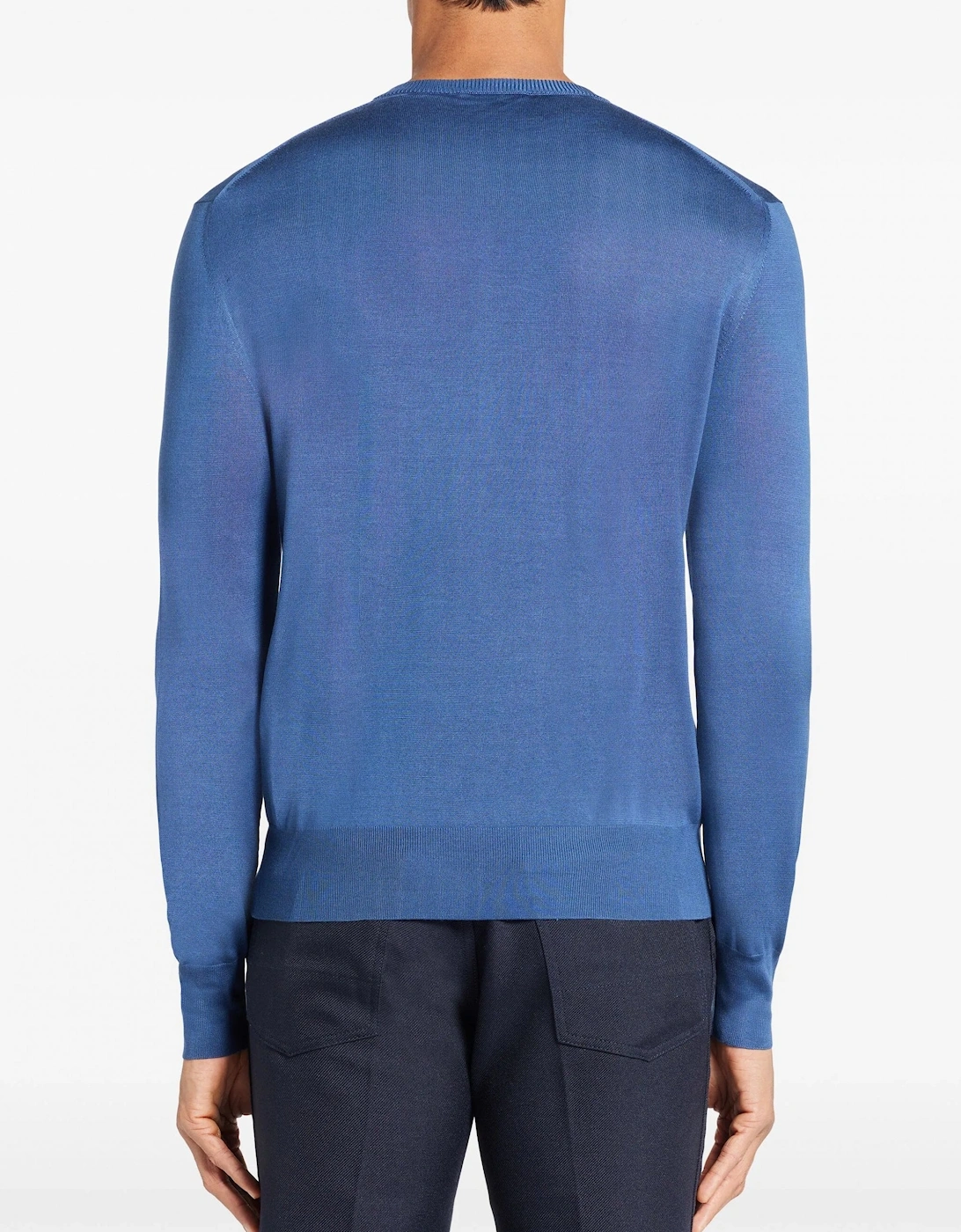 Silk Vanise Long Sleeve Henley Blue