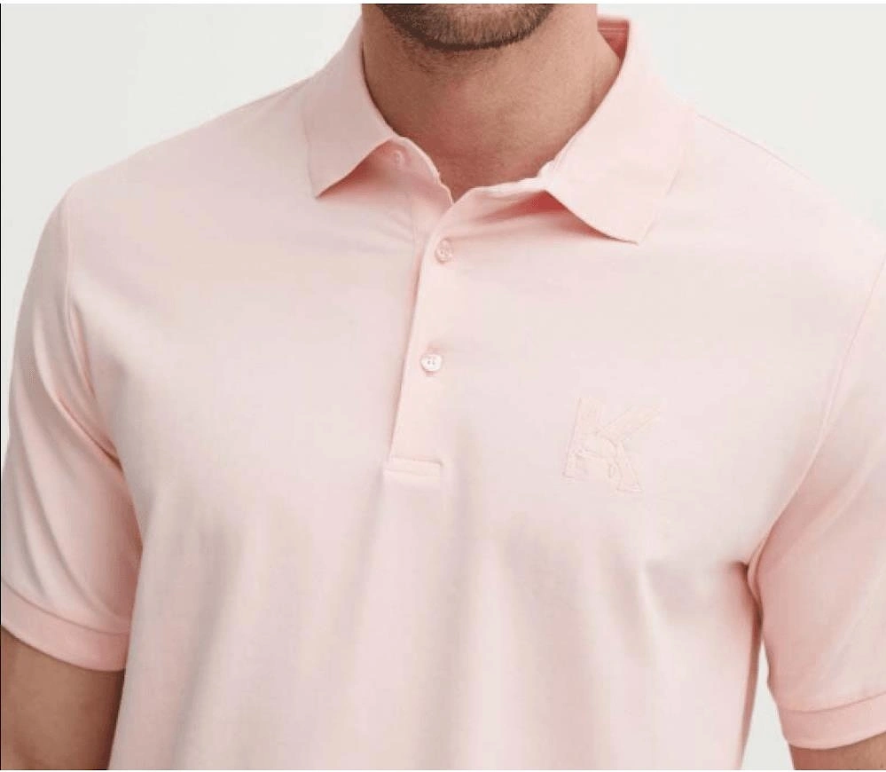 Cotton Embroidered Logo Pink Polo Shirt