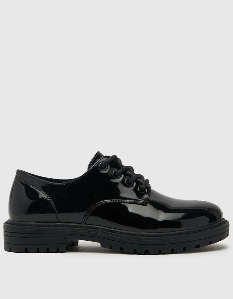 Lychee Lace Up Junior - Black Patent