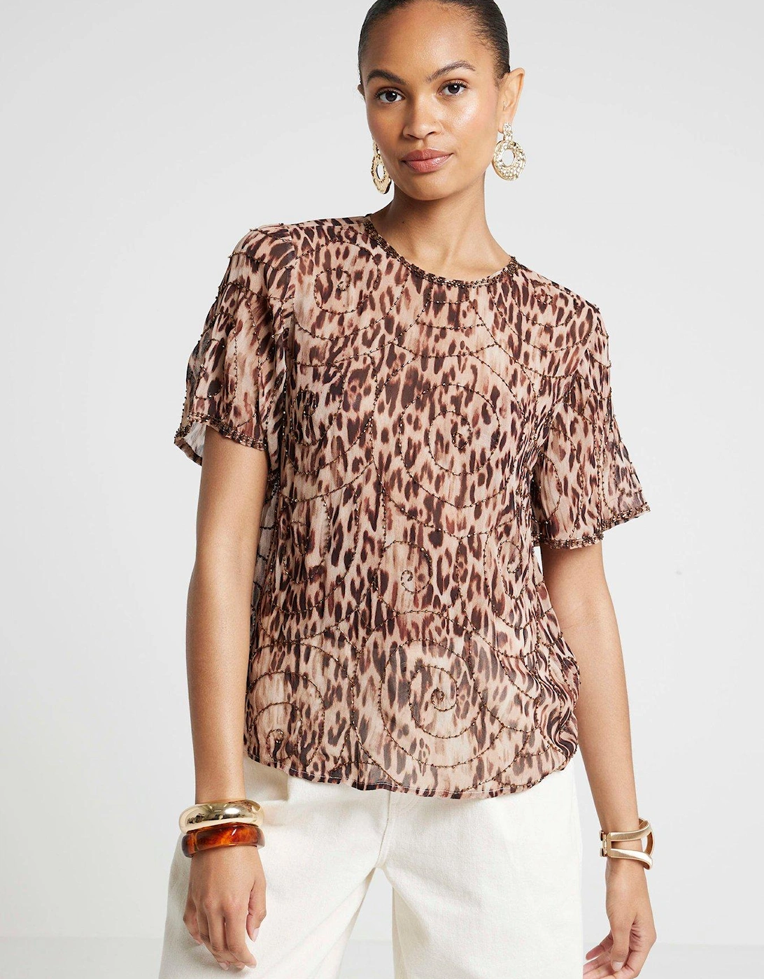 Embellished Animal T-Shirt - Brown, 7 of 6