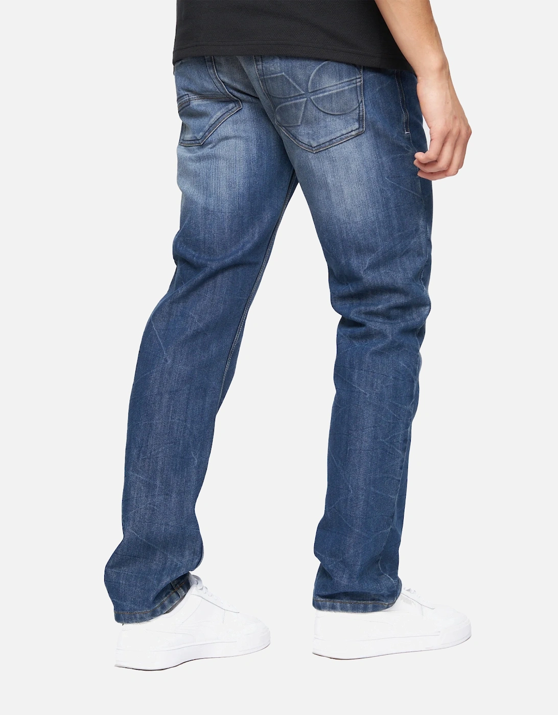 Mens New Techno Denim Embossed Jeans