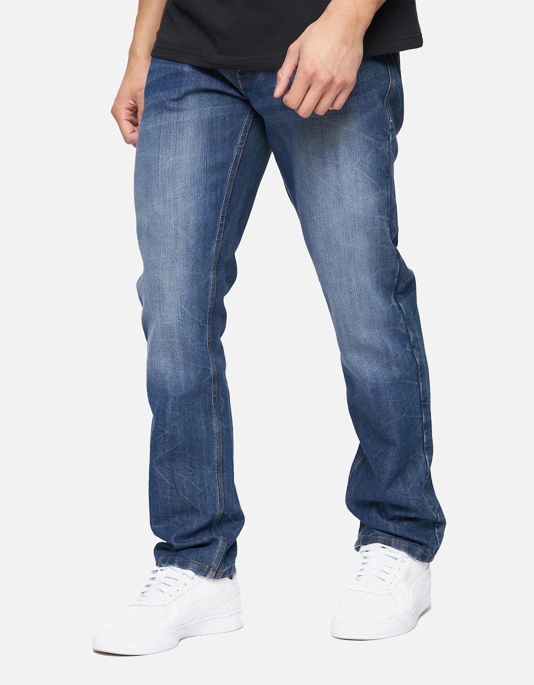 Mens New Techno Denim Embossed Jeans