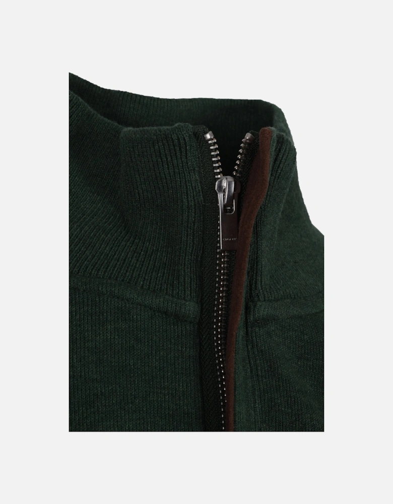 D1.sacker Rib Half Zip Forrest Green Melange