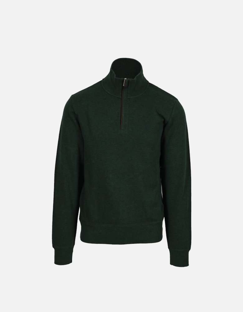 D1.sacker Rib Half Zip Forrest Green Melange