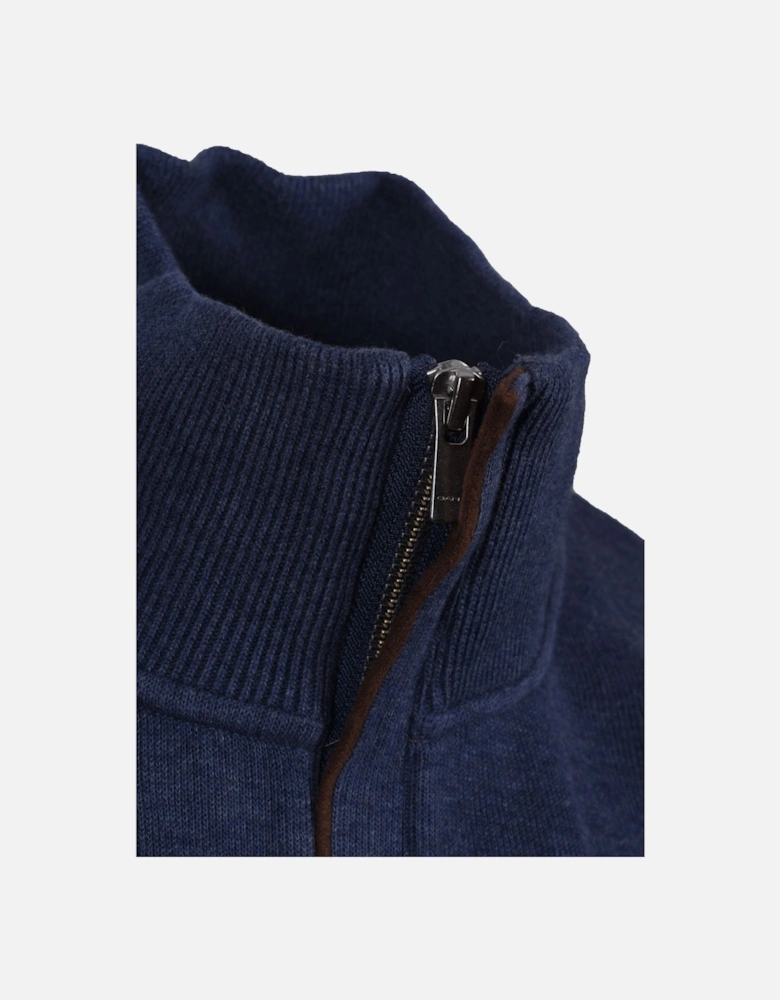 D1.sacker Rib Half Zip Dark Jeans Blue Melange