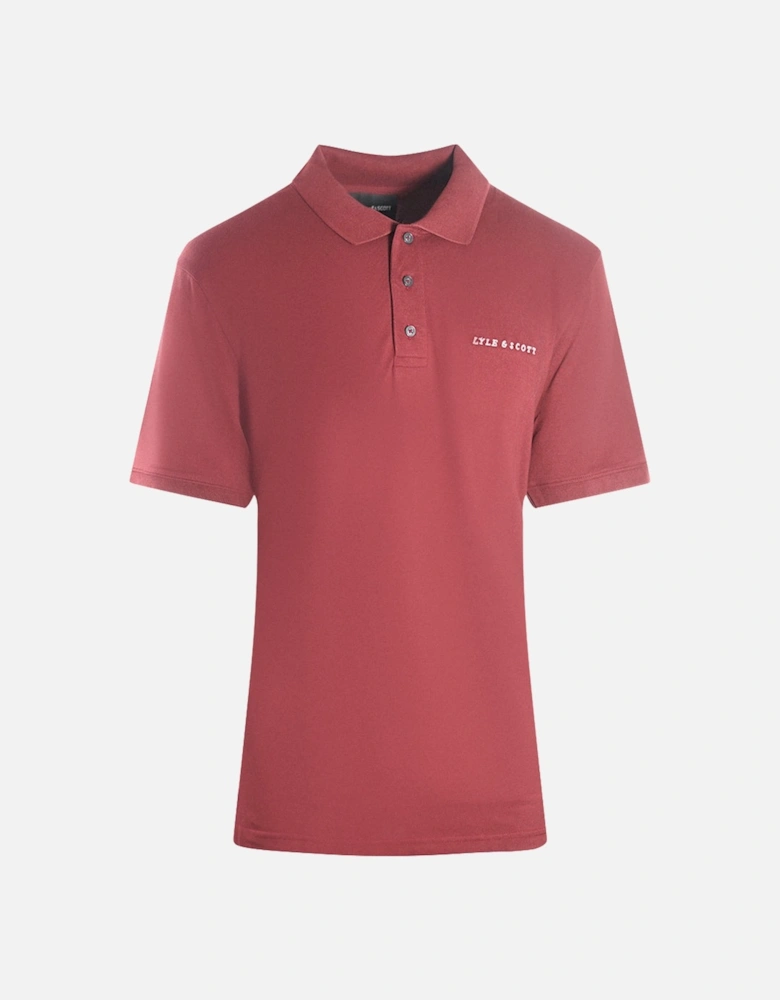 Lyle Scott Plain Embroidered Logo Fletcher Burgundy Polo Shirt