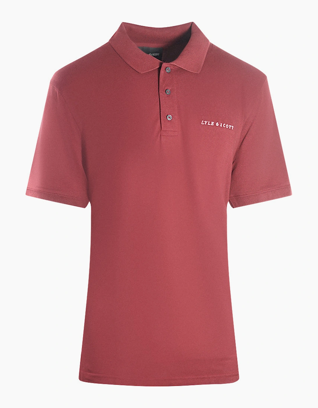 Men's Lyle & Scott Plain Embroidered Logo Fletcher Burgundy Polo Shirt - Size: 36