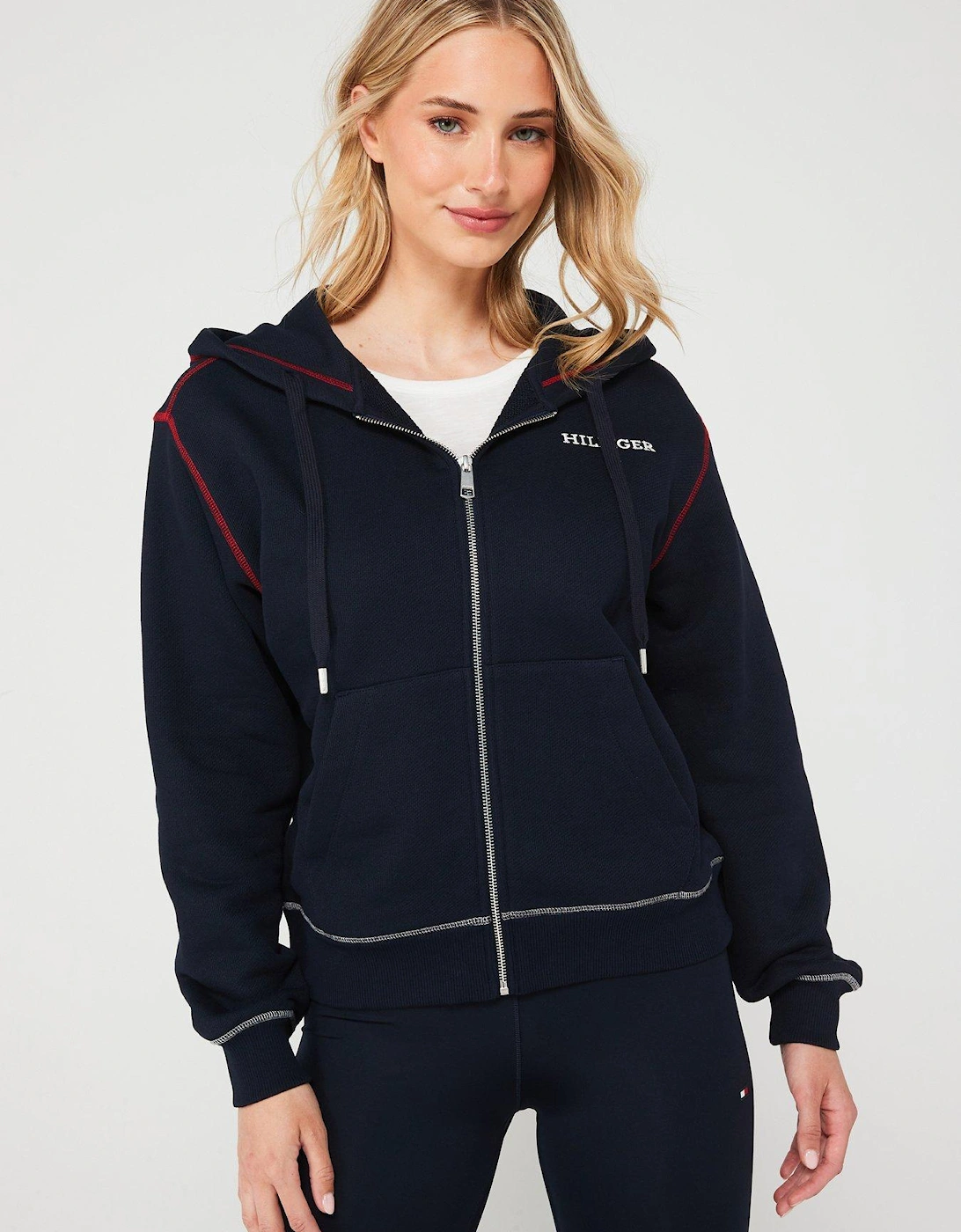 Logo Zip Through Hoodie - Navy, 5 of 4