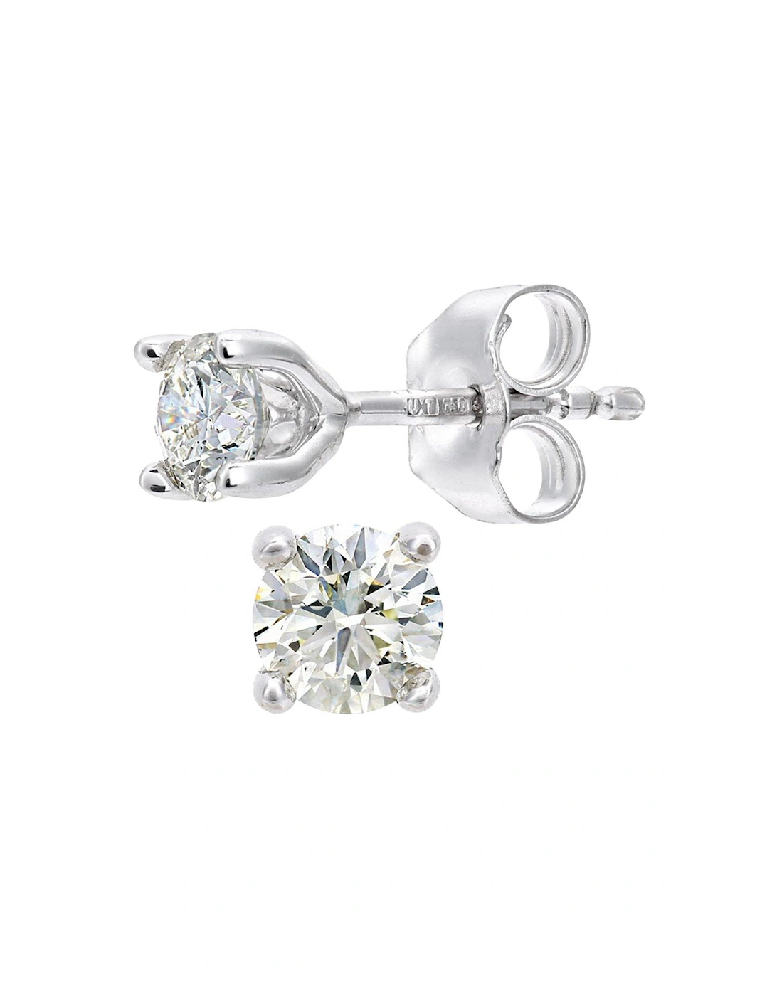 18ct White Gold 50 Point Diamond Solitaire Earrings, 3 of 2
