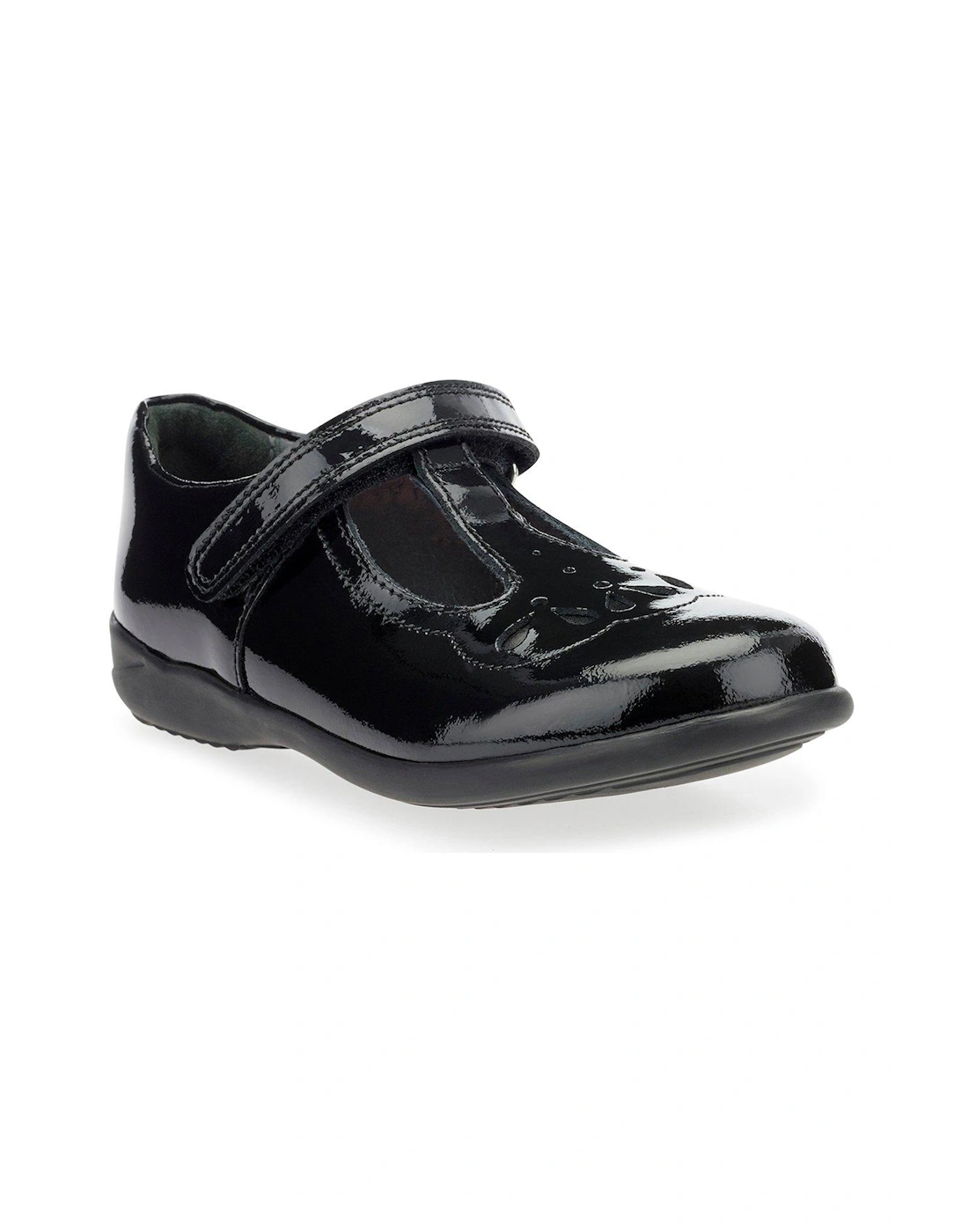 Poppy Younger Patent Strap School Shoes - Black, 2 of 1