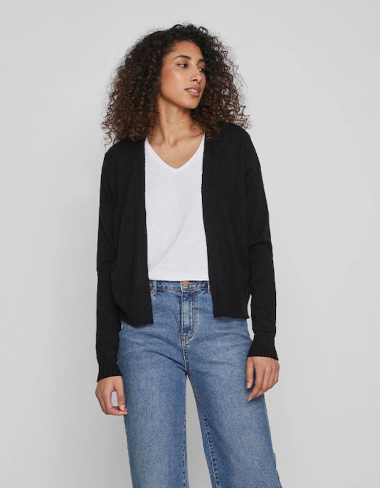 Viril Short Long Sleeve Cardigan Black