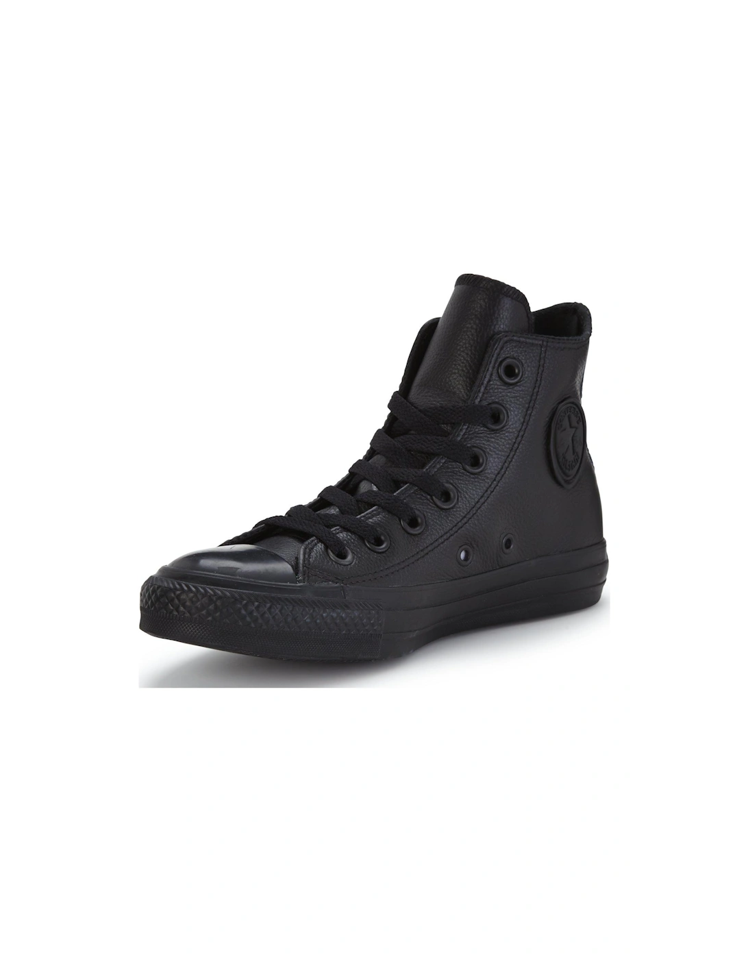 Unisex Leather Hi Top Trainers - Black, 7 of 6