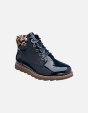 Navy Leopard-Print