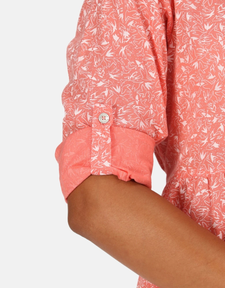 Womens Nemora Roll Sleeve Blouse Shirt Dress