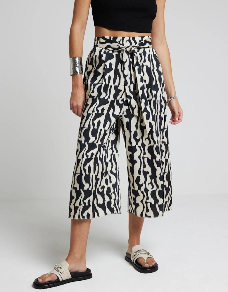 Printed Culotte - Black