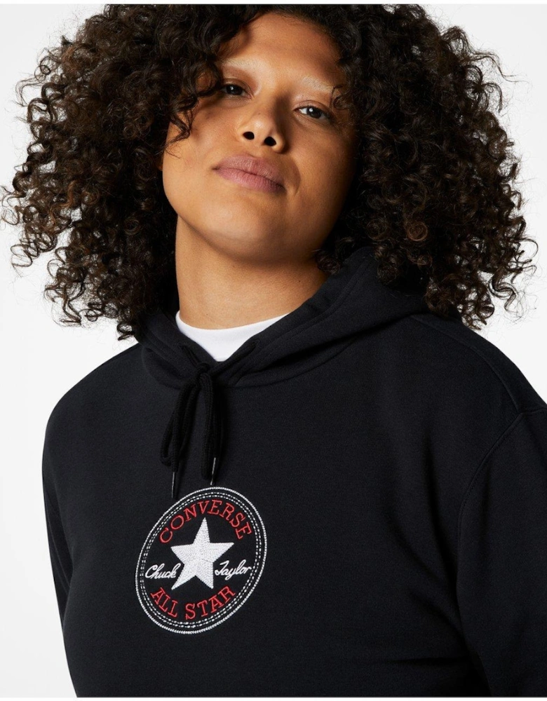 Chuck Taylor Patch Brushed Back Fleece Hoodie - Black