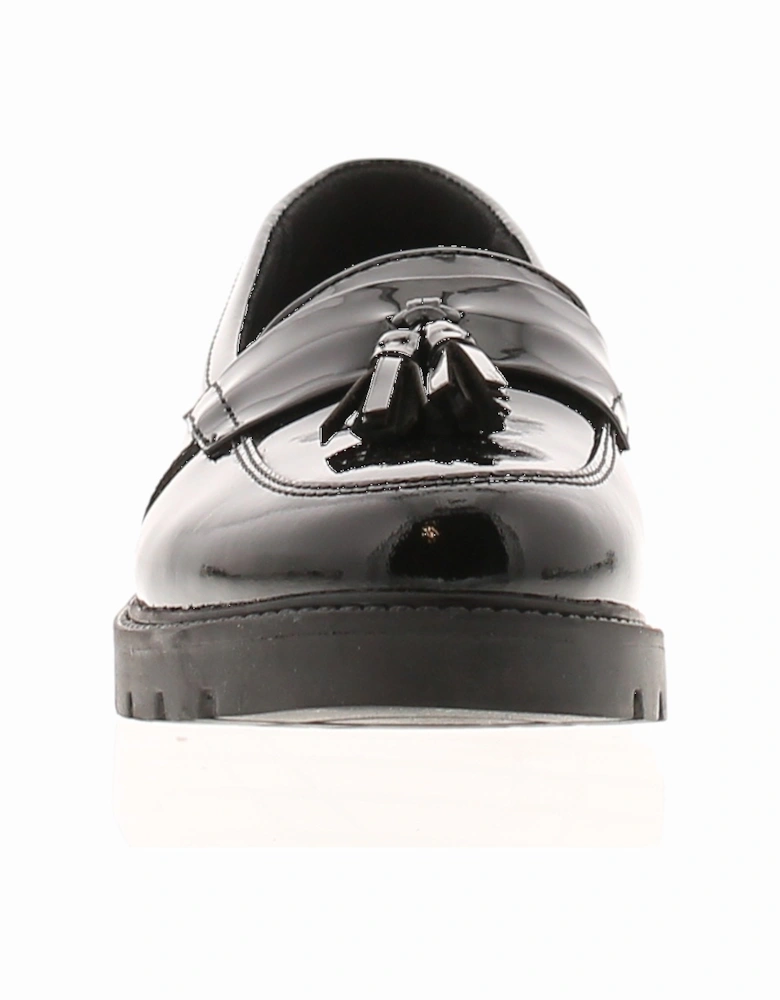 Girls Shoes School Cambridge Leather Slip On black patent UK Size