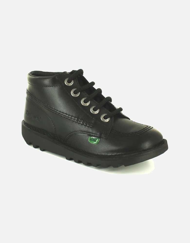 Childrens Boots Hi Core y Leather Lace Up black UK Size