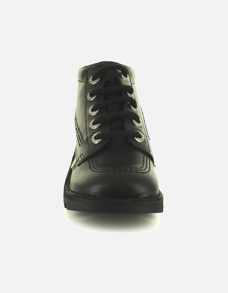 Childrens Boots Hi Core y Leather Lace Up black UK Size